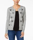 Charter Club Petite Sequined Bow Cardigan, Only At Macy's