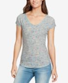 William Rast Printed Waffle-knit Henley Top