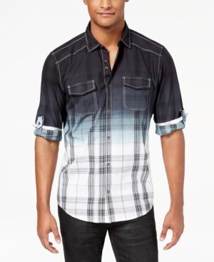 I.n.c. Men's Dip-dyed Plaid Shirt, Created For Macy's