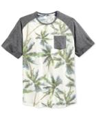 Univibe Men's Palmetto Palm-tree-print Raglan Sleeve Pocket T-shirt