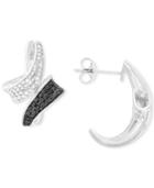 Diamond Curved Bypass Drop Earrings (1/4 Ct. T.w.) In Sterling Silver