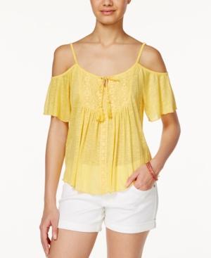 American Rag Juniors' Cold-shoulder Peasant Top, Only At Macy's