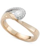 Diamond Two-tone Swirl Ring (1/2 Ct. T.w.) In 14k Gold & White Gold