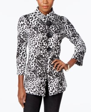 Jm Collection Animal-print Jacket, Only At Macy's