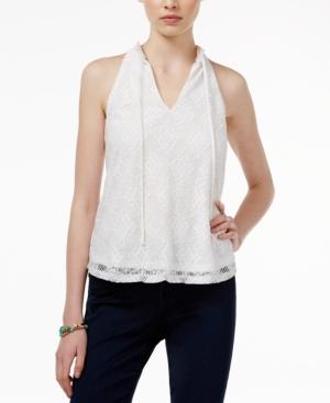 Lily Black Juniors' Lace Top, Only At Macy's