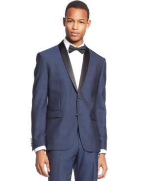 Bar Iii Slim-fit Midnight Blue Shawl Collar Tuxedo Jacket