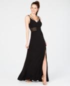 Morgan & Company Juniors' Illusion-trim Gown