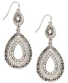 Inc International Concepts Silver-tone Pave Double Drop Earrings