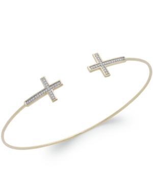 Yellora Diamond Cross Bangle Bracelet In Yellora (1/6 Ct. T.w.)