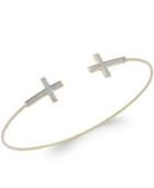 Yellora Diamond Cross Bangle Bracelet In Yellora (1/6 Ct. T.w.)