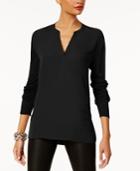 Inc International Concepts Split-neck Top, Created For Macy's
