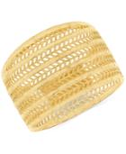 Wide Mesh Statement Ring In 10k Gold