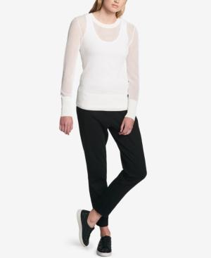 Dkny Cotton Mesh Sweater