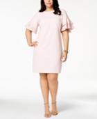 Jessica Howard Plus Size Ruffle-sleeve Dress
