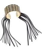 Thalia Sodi Imitation Leather Gold-tone Fringed Cuff Bracelet, Only At Macy's