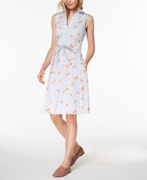 Maison Jules Fish-print Shirtdress, Created For Macy's