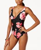 Calvin Klein Ruched Floral One-piece Swimsuit Women's Swimsuit