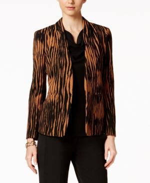 Kasper Printed Clasp-front Jacket