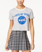 Bioworld Juniors' Nasa Graphic Cropped T-shirt