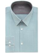 Calvin Klein Men's X Extra Slim-fit Stream Blue Mini-check Dress Shirt