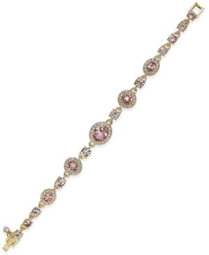 Givenchy Gold-tone Pave & Pink Crystal Flex Bracelet