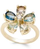Charter Club Gold-tone Multi-crystal Flower Ring, Only At Macy's