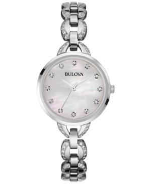 Bulova Women's Crystal Accent Stainless Steel Bracelet Watch 28mm 96l203