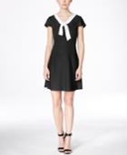 Kensie Flutter-sleeve Tie-neck A-line Dress