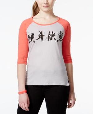 Pretty Rebellious Juniors' Good Luck Graphic Baseball T-shirt