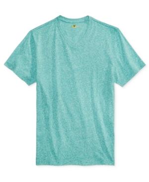 Club Room Men's Rib Knit V-neck Heathered T-shirt, Only At Macy's