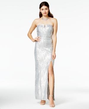 Bcx Juniors' Strapless Metallic Sequined Gown