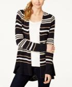 Charter Club Striped Open-front Cardigan, Only At Macy's