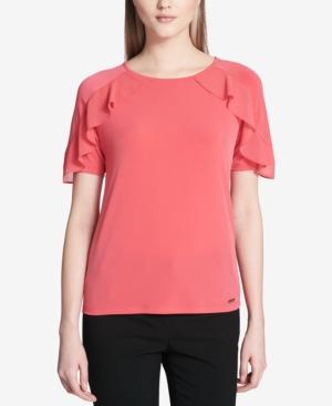 Calvin Klein Ruffled-trim Top