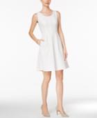 Nine West Basketweave Fit & Flare Dress