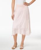 Style & Co Petite Cotton Handkerchief-hem Eyelet Midi Skirt, Created For Macy's