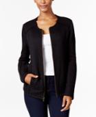 Style & Co. Mixed-media Moto Jacket, Only At Macy's
