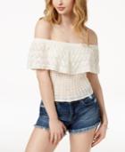 Guess Off-the-shoulder Ruffled Sweater