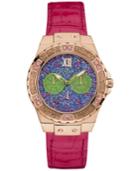 Guess Women's Pink Leather Strap Watch 39mm U0775l4