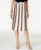 Calvin Klein Printed Pleated A-line Skirt