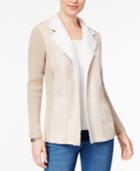 Alfred Dunner Sweater Knit & Faux-suede Jacket