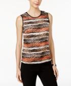 Kasper Sleeveless Graphic-print Shell