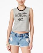 Hybrid Juniors' Haha Graphic Crop Tank