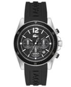 Lacoste Men's Chronograph Seattle Black Silicone Strap Watch 44mm 2010712