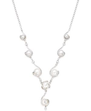 Cultured Freshwater Pearl Y-necklace (6 To 10-1/2mm) In Sterling Silver