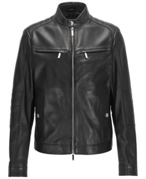 Boss Men's Leather Moto Jacket