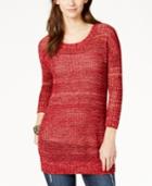 Lucky Brand Marled Open-stitch Pullover Tunic