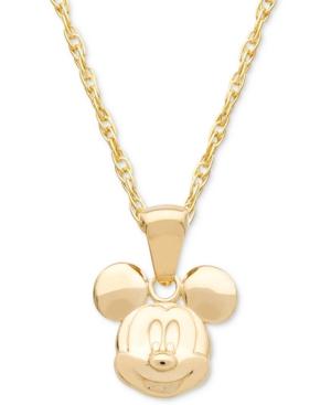 Disney Children's Mickey Mouse 15 Pendant Necklace In 14k Gold