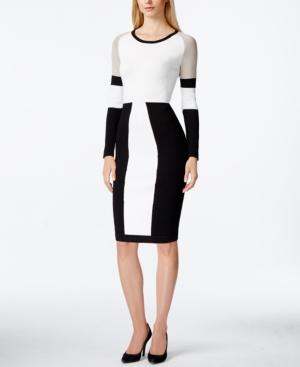 Calvin Klein Petite Colorblocked Sweater Dress