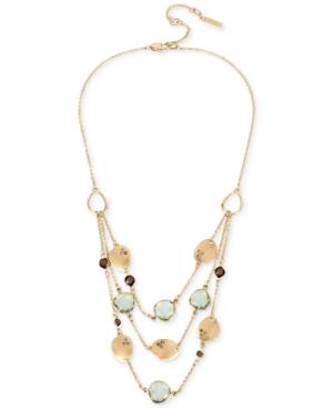 Kenneth Cole New York Gold-tone Pave Multi-stone Multi-row Necklace