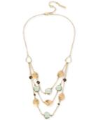 Kenneth Cole New York Gold-tone Pave Multi-stone Multi-row Necklace